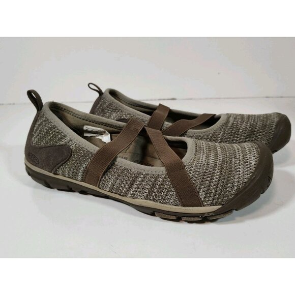 Keen Hush Knit Mary Jane CNX Flats Slip On Shoes Women's 7 Brown Beige Tan - Picture 1 of 8